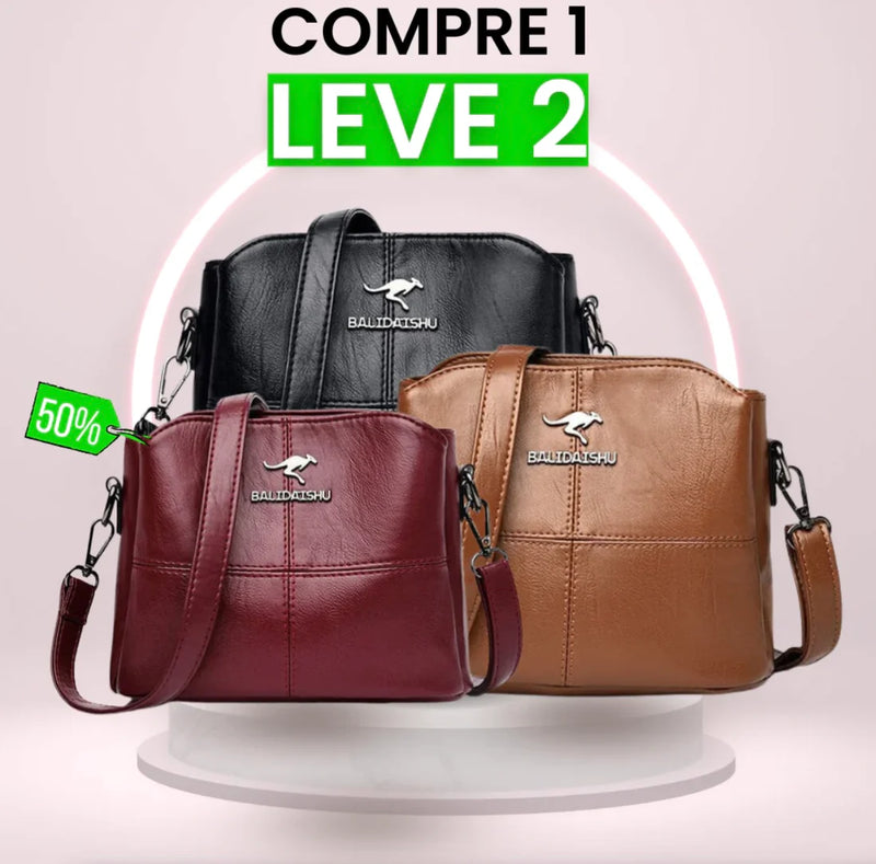 Bolsa Feminina de Couro - Compre 1 Leve 2