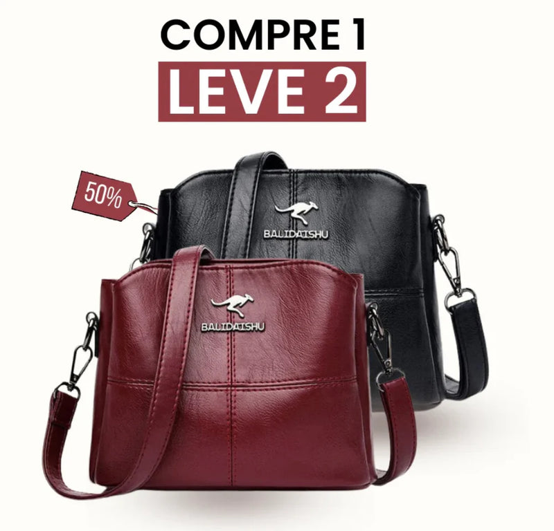 Bolsa Feminina de Couro - Compre 1 Leve 2