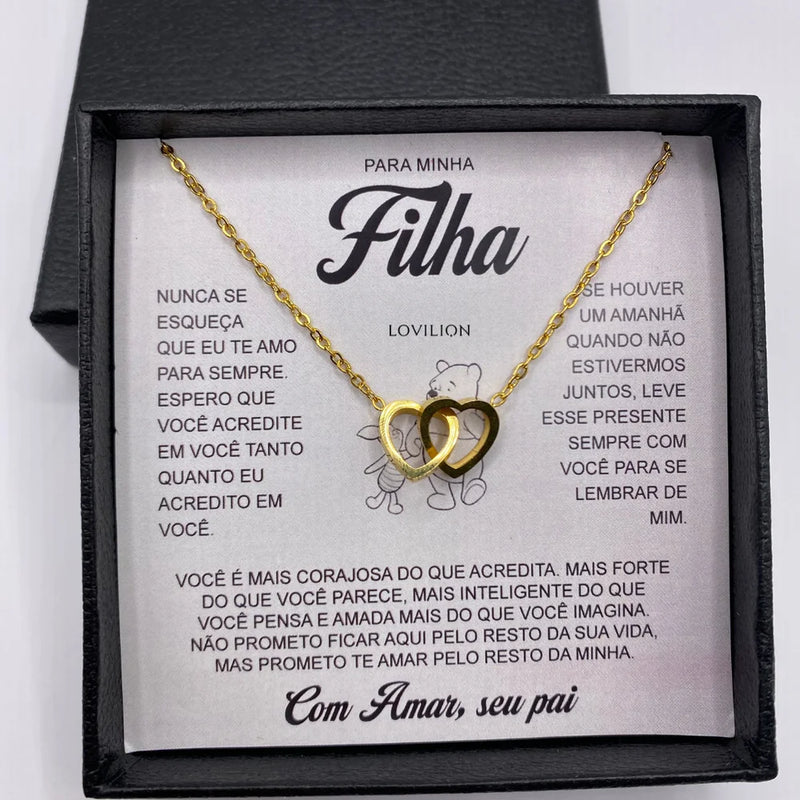 Colar Coração para Filha - Banhado Ouro 18k