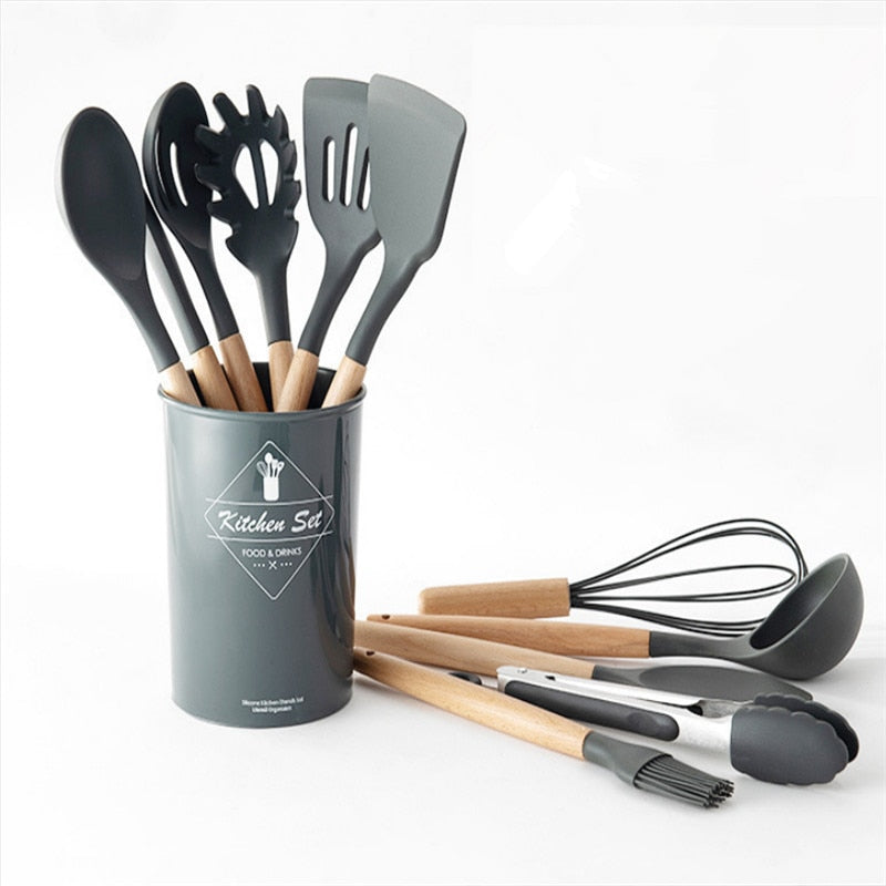 Kit de Utensílios Cozinha em Silicone - 12pcs