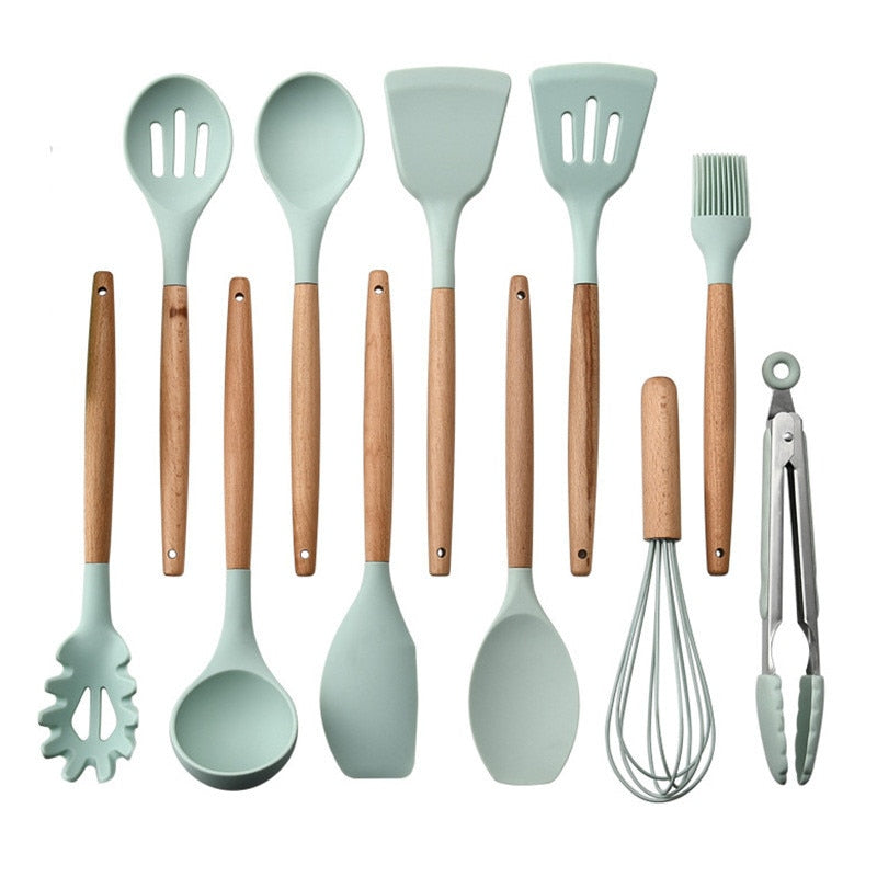 Kit de Utensílios Cozinha em Silicone - 12pcs